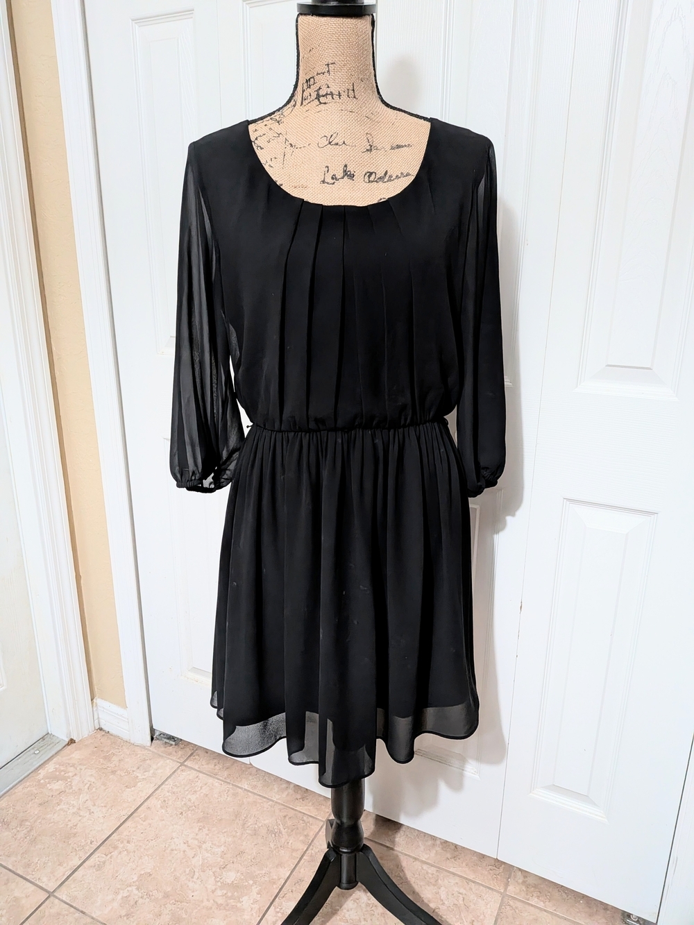 By & By Black Pleated Dress